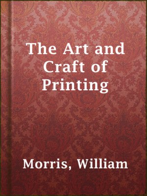 The Art and Craft of Printing - ebook